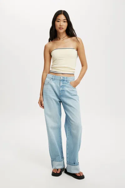 Cotton On Loose Cuff Jean In Blue