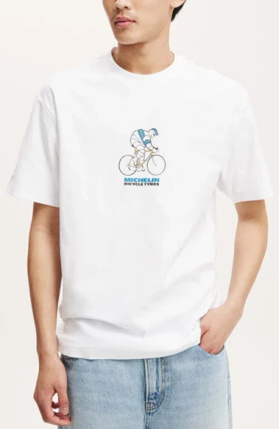 Cotton On Loose Fit Michelin T-shirt In Vintage White