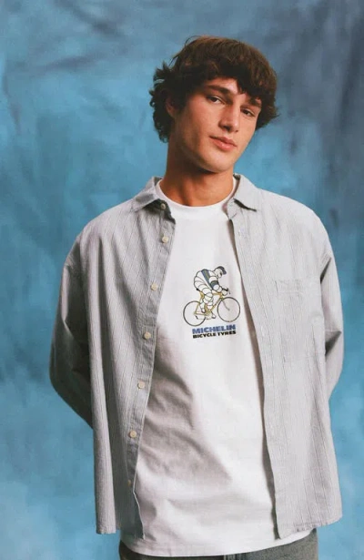 Cotton On Loose Fit Michelin T-shirt In Lcn Mic White  Michelin Bike