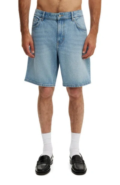Cotton On Loose Straight Denim Short In Blue
