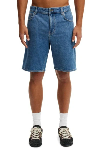 Cotton On Loose Straight Denim Short In Blue