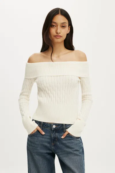 Cotton On Lotus Off Shoulder Knit In White