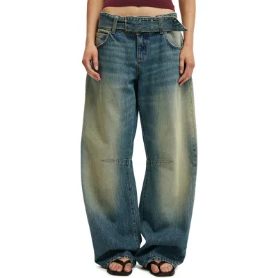 Cotton On Low Barrel Jean In Blue