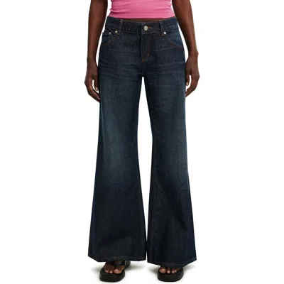 Cotton On Low Relaxed Flare Jean In Blue