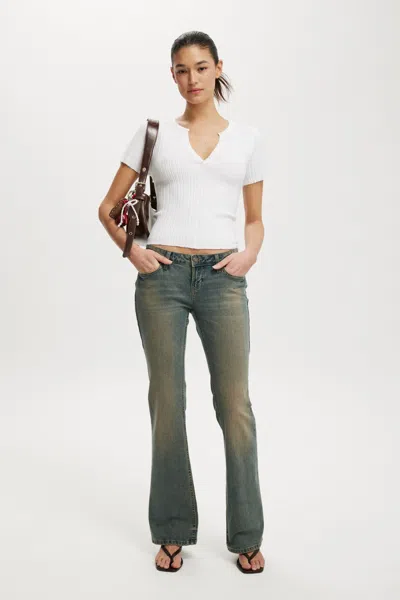 Cotton On Low Rise Bootcut Jean In Sandstorm Blue