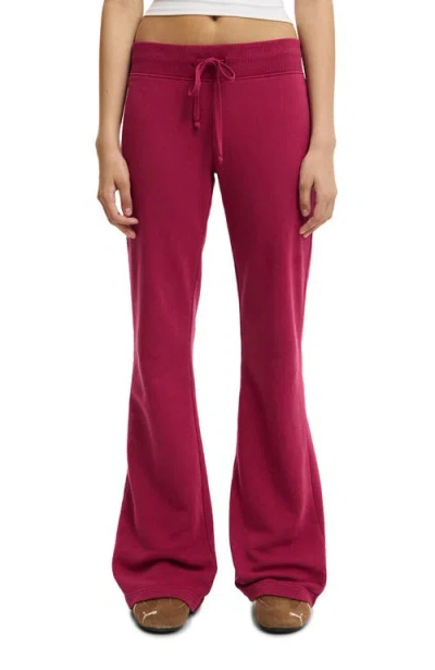 Cotton On Low Rise Bootleg Sweatpant In Burgundy