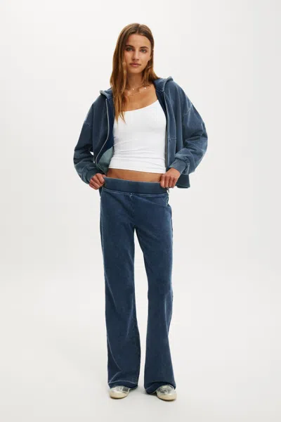 Cotton On Low Rise Bootleg Sweatpant In Indigo Dye