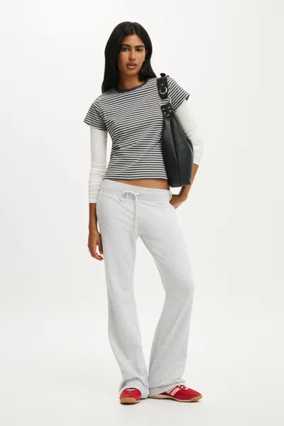 Cotton On Low Rise Bootleg Sweatpant In Light Grey Marle