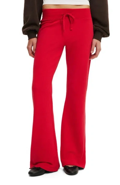 Cotton On Low Rise Bootleg Sweatpant In Red
