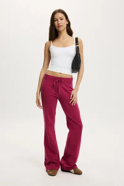Cotton On Low Rise Bootleg Sweatpant In Washed Dark Lotus