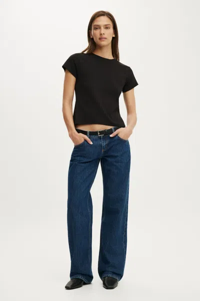 Cotton On Low Rise Straight Jean In Bayside Blue