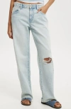 Cotton On Low Rise Straight Jean In Crystal Blue Rip