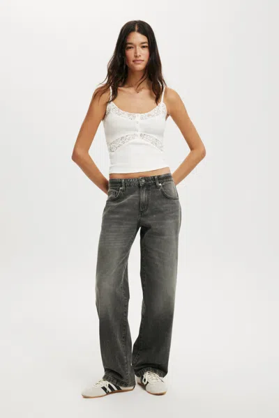 Cotton On Low Rise Straight Jean In Domino Black