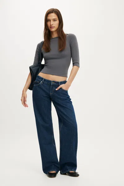 Cotton On Low Rise Straight Jean In Blue