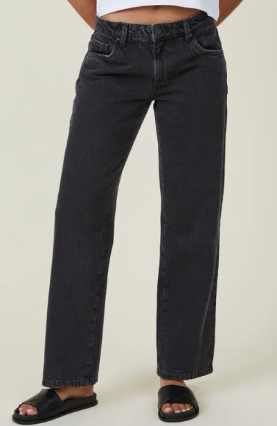 Cotton On Low Rise Straight Jean In Graphite Black
