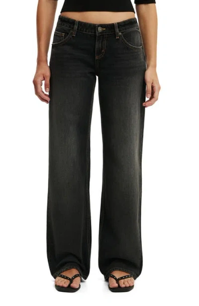 Cotton On Low Rise Straight Leg Jeans In Black