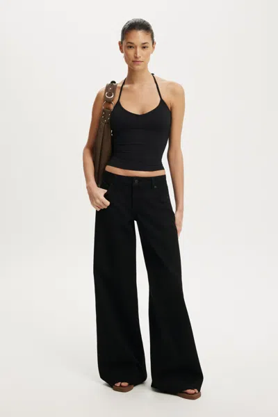 Cotton On Low Rise Wide Jean In Aquarius Black