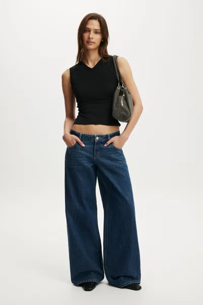 Cotton On Low Rise Wide Jean In Blue