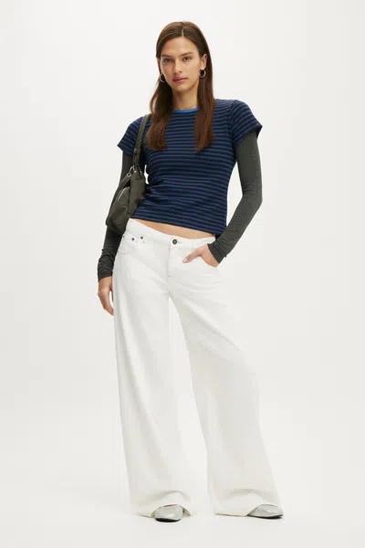 Cotton On Low Rise Wide Jean In Light Vintage White
