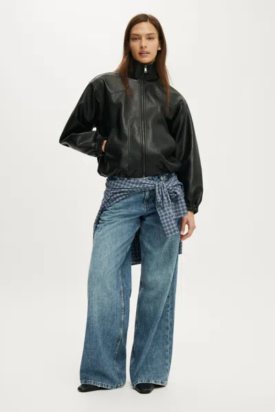 Cotton On Low Rise Wide Jean In Miami Blue