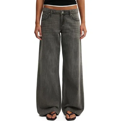 Cotton On Low Rise Wide Leg Jeans In Gray