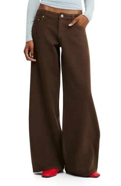 Cotton On Low Rise Wide Leg Jeans In Brown