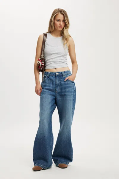 Cotton On Low Super Baggy Jean In Blue