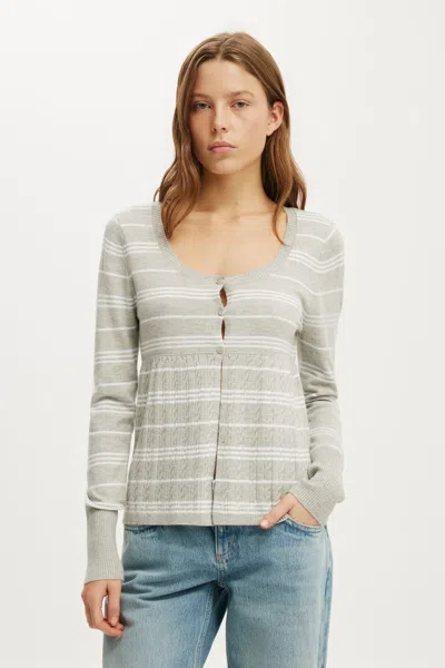 Cotton On Ls Babydoll Button Through Knit In Multi