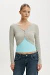 Cotton On Ls Cable Micro Cardi In Gray