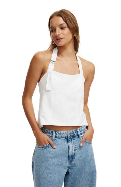 Cotton On Luis Halter Seam Top In White