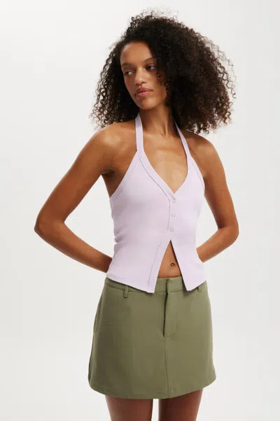 Cotton On Luis Suiting Mini Skort In Burnt Olive