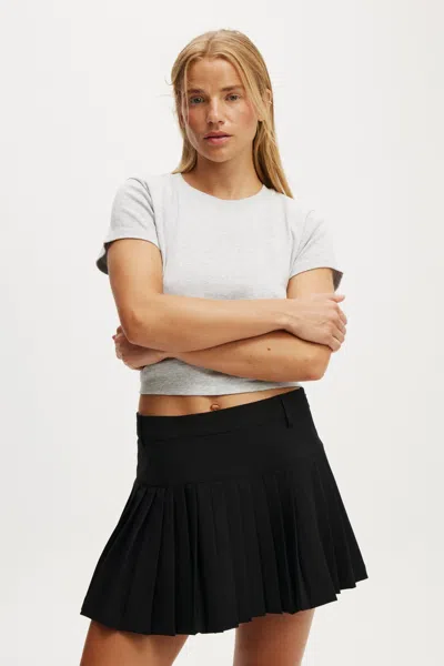 Cotton On Luis Suiting Pleated Skirt In Black