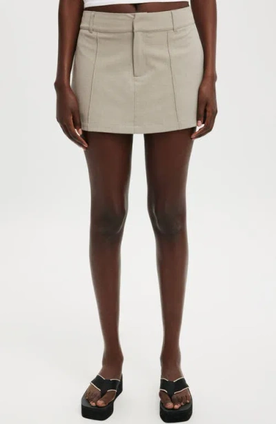 Cotton On Luis Suiting Skirt In Taupe Marle