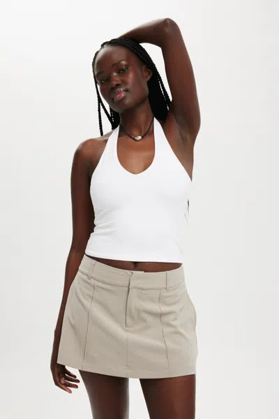 Cotton On Luis Suiting Skirt In Taupe Marle