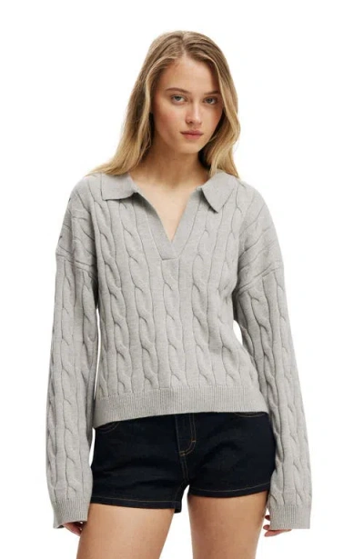 Cotton On Luxe Collar Sweater In Gray