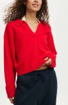 Cotton On Luxe Collar Sweater In Rebel Red