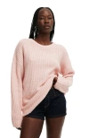 Cotton On Luxe Crew Sweater In Pink
