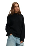 Cotton On Luxe Crew Sweater In Black