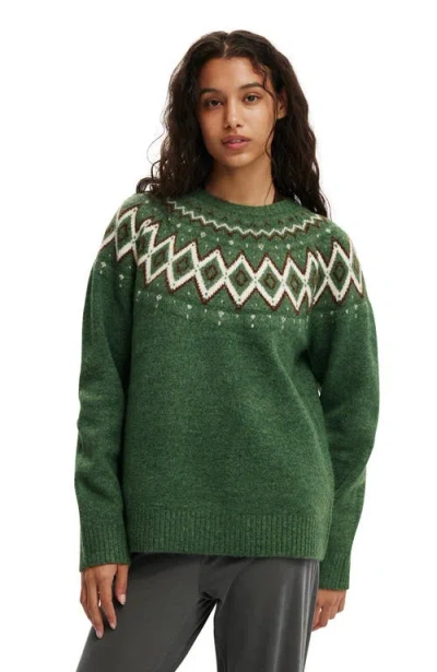 Cotton On Luxe Crew Sweater In Green