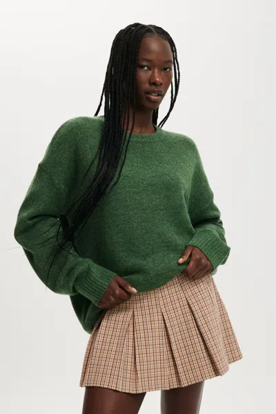 Cotton On Luxe Crew Sweater In Green