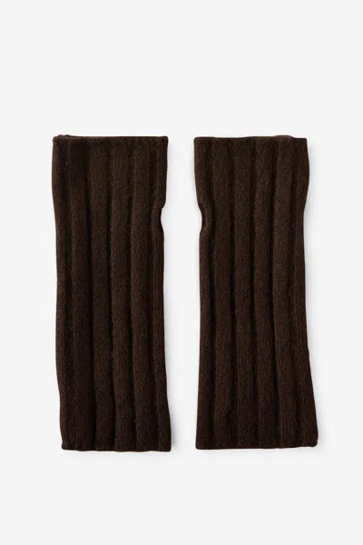 Cotton On Luxe Ribbed Arm Warmers In Dark Oak