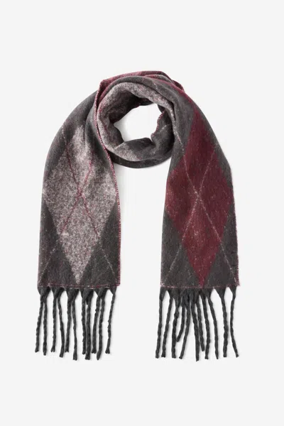 Cotton On Luxe Tassel Scarf In Sour Cherry Argyle