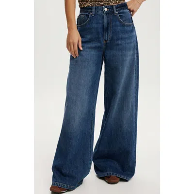 Cotton On Lyocell Super Wide Jean In Grotto Blue