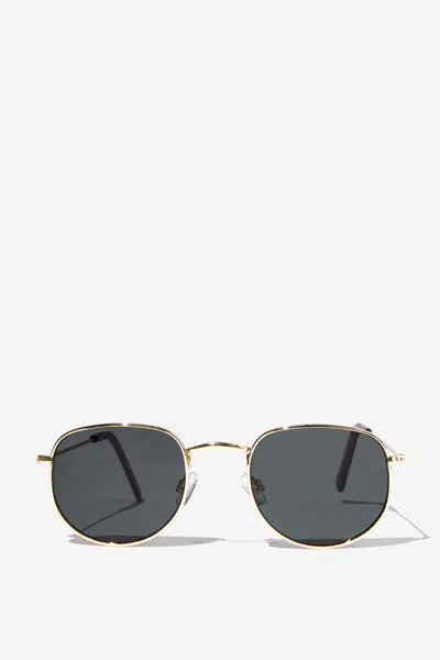 Cotton On Maria Metal Sunglasses In Gold/dark Green