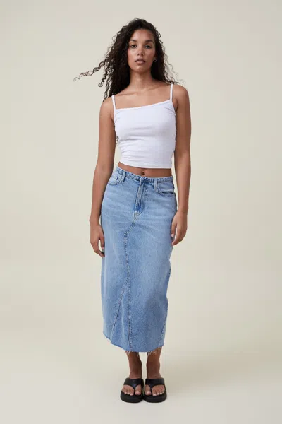 Cotton On Maxi Denim Skirt In Bells Blue