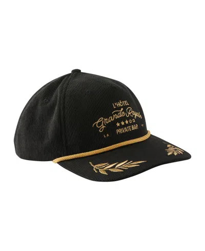 Cotton On Men's 5 Panel Hat In Black Cord,grand Royale