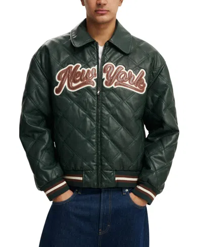 Cotton On Men's Applique Bomber Jacket In Emerald