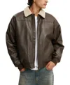 Cotton On Men's Artificial Leather Flight Jacket In Brown