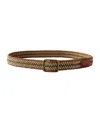 Cotton On Men's Avenue Braided Belt In Brown,green,vintage White,burnished B