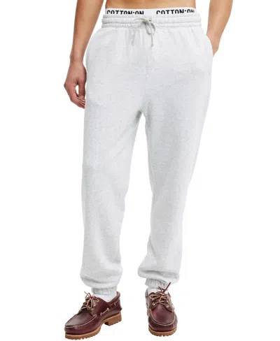 Cotton On Men's Baggy Cuffed Track Pant In Grey Marle